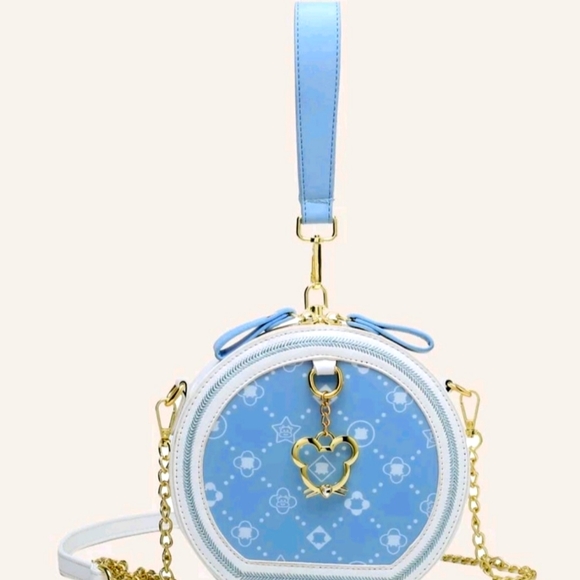 BRAND NEW Blue and White Circle Bag with Charm - Picture 3 of 6